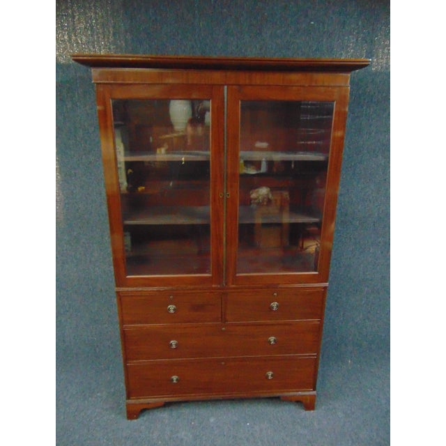 Wood 19th Century Regency Mahogany Bookcase/ China Cabinet For Sale - Image 7 of 7