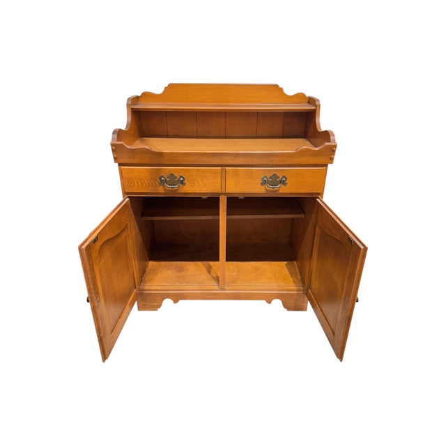 1990s Ethan Allen Wood Hutch For Sale - Image 5 of 8