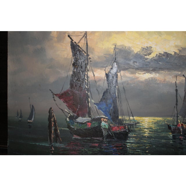 American Original Karsten Evening Seascape Painting Medum/Large For Sale - Image 3 of 5