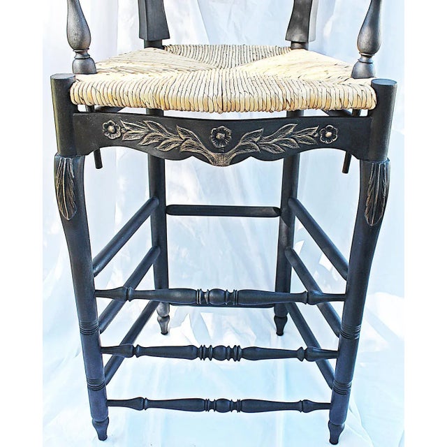 1980s Painted French Country Bar Chair For Sale - Image 4 of 9