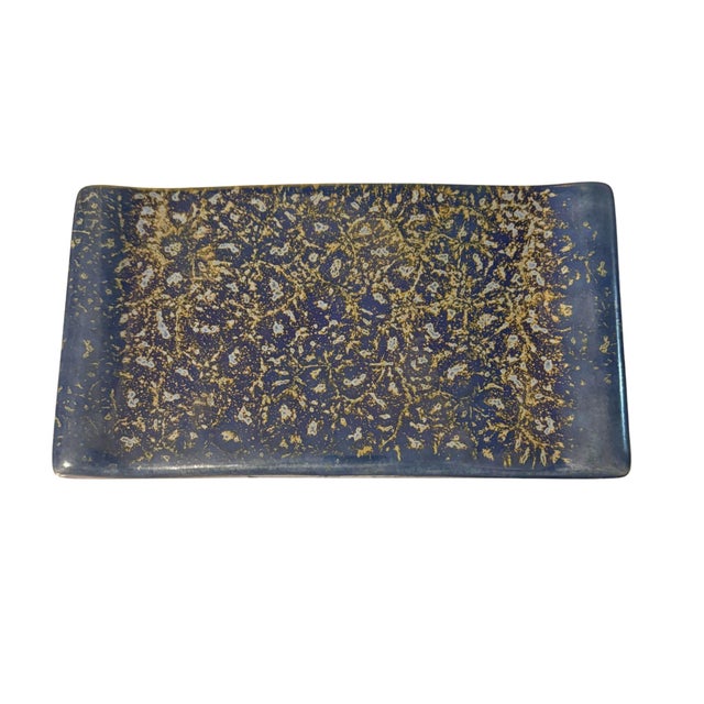 Mid-Century Modern Speckled Blue Mid 20th Century Ceramic Box For Sale - Image 3 of 10