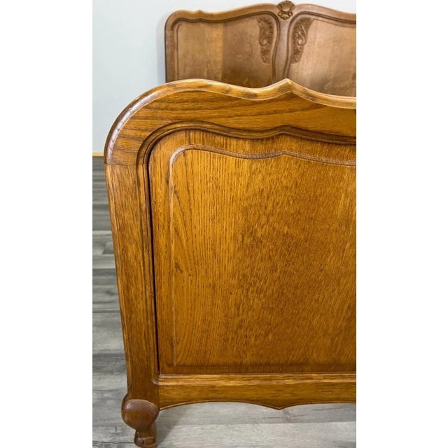 Vintage Louis XV French Oak Double Bed For Sale - Image 3 of 12