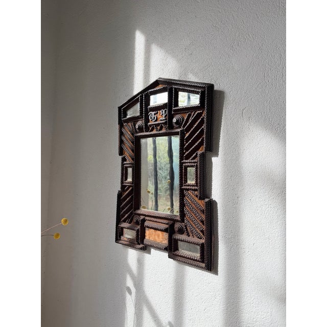 Antique Tramp Art Mirror, 1890s For Sale - Image 9 of 18