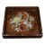 Square Wooden Tray With Mother-of-Pearl Bird and Rose Inlay For Sale
