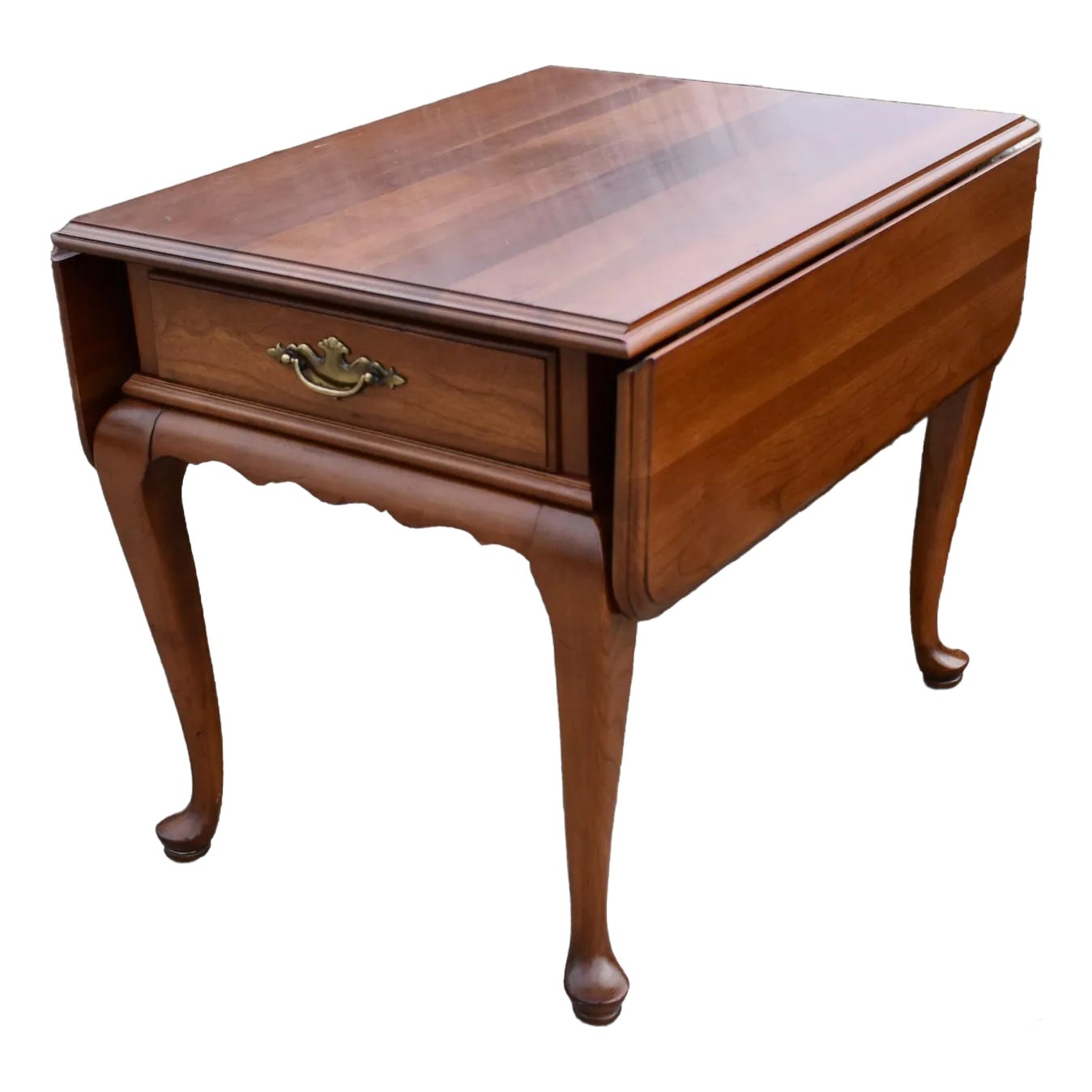 Vintage Ethan Allen Queen Anne Style CherryWood Drop Leaf