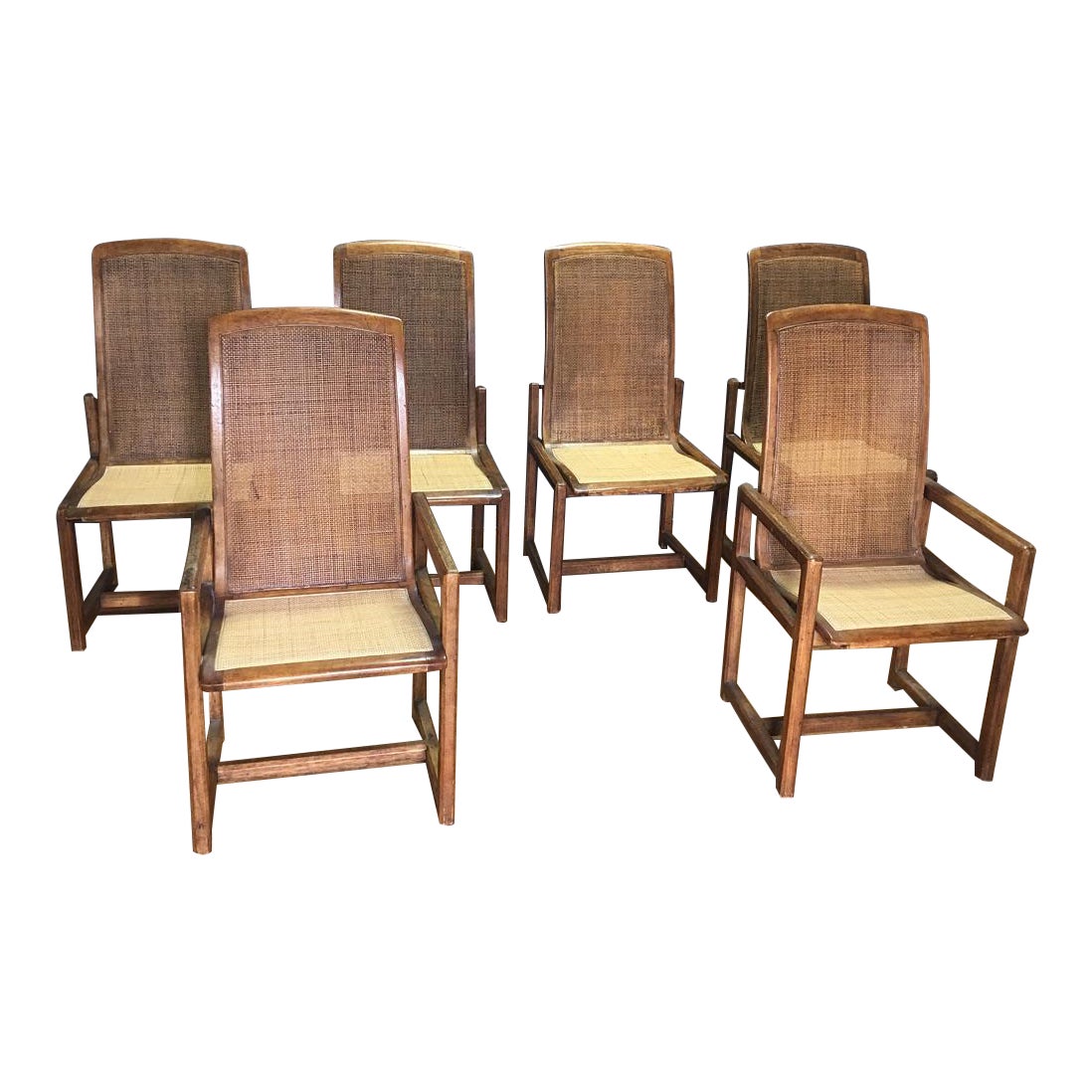 Drexel Heritage Cane Back Dining Chairs Set of 6 Chairish