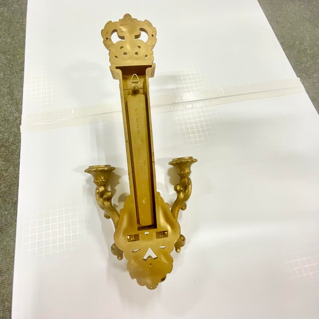 1969 Vintage Neoclassical French Empire Style Syroco Candle Holder Sconce, 2 Taper. For Sale - Image 10 of 10