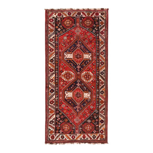 Vintage Shiraz Rug 4'5'' x 9'4'' For Sale