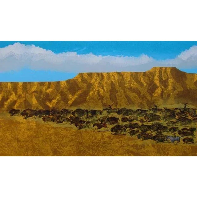 Impressionist Dean Meeker "Buffalo Hunt" Hand Signed Numbered Art Serigraph For Sale - Image 3 of 5