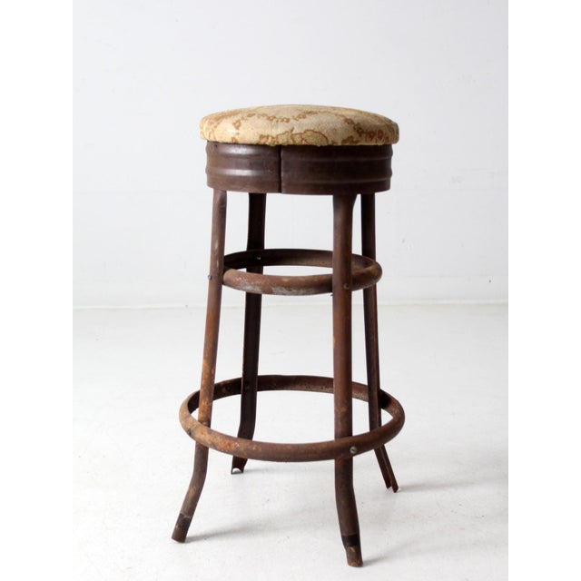 Antique Industrial Stool For Sale - Image 10 of 12
