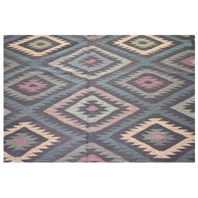 2010s Afghan Maimana Flatweave Kilim Wool Rug, 5'9''x8'5'' For Sale - Image 5 of 5