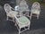 Hollywood Regency Vintage McGuire Bamboo 5 Piece Cracked Ice Dining Set For Sale - Image 3 of 13