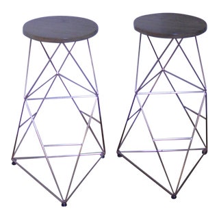 Eric Trine Octahedron Bar Stools - A Pair For Sale