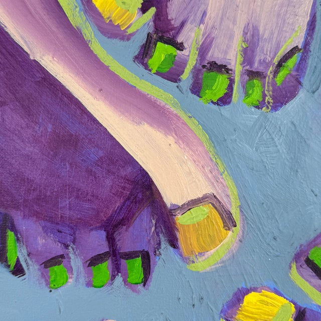 Purple Original Contemporary Feet Painting on Canvas by Valerie Zuñiga For Sale - Image 8 of 12