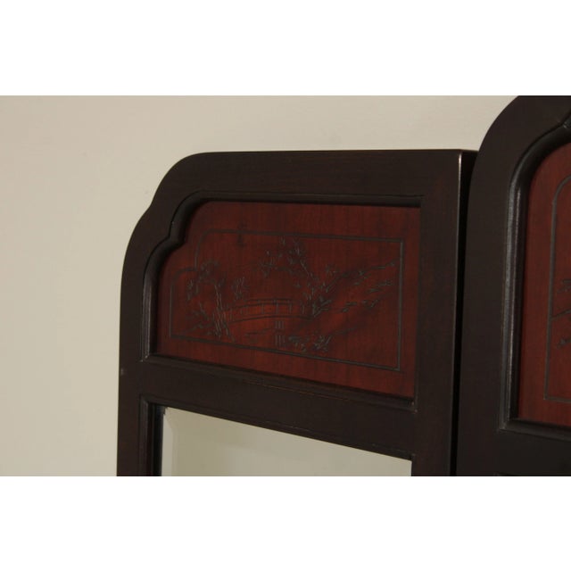 Drexel Heritage Chinoiserie Carved 'Connoisseur' Trifold Dresser Mirror For Sale - Image 10 of 12