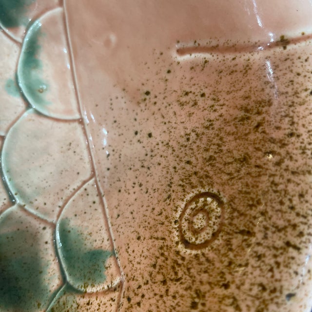 Salmon Fish Bowl Italian Baldelli Fine Ceramic Sculpture For Sale - Image 8 of 10