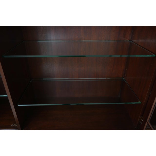 Wood 1990s Baker Colonial Williamsburg Mahogany Chippendale Breakfront For Sale - Image 7 of 18