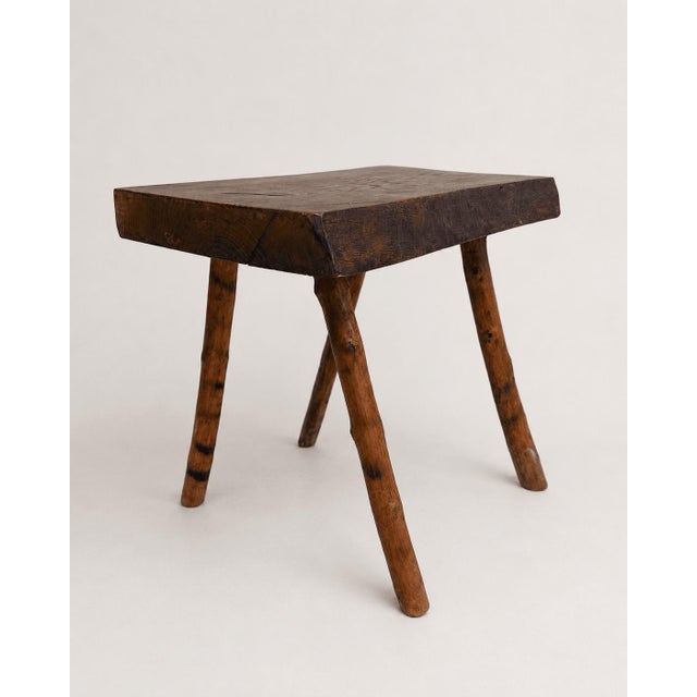 Vintage French Country Stool Faux-Bamboo Legs, 1960s For Sale - Image 6 of 6
