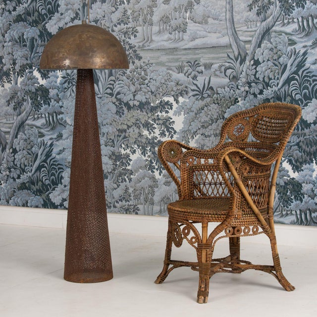 Mid 20th Century Mid Century Modern French Rigitulle Tole Floor Lamp in the Manner of Mathieu Matégot For Sale - Image 10 of 13