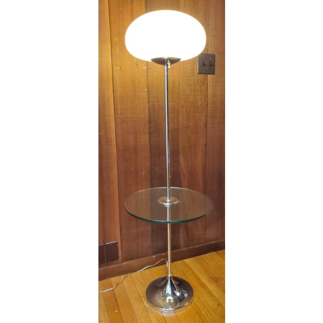 Mid 20th Century Vintage Chrome Tulip Base Floor Lamp With Floating