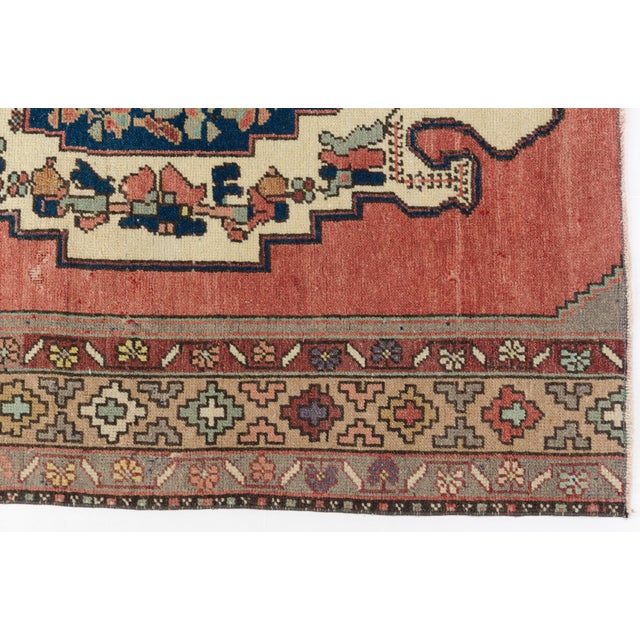 Apricot Rectangular Vintage Small Carpet For Sale - Image 8 of 10