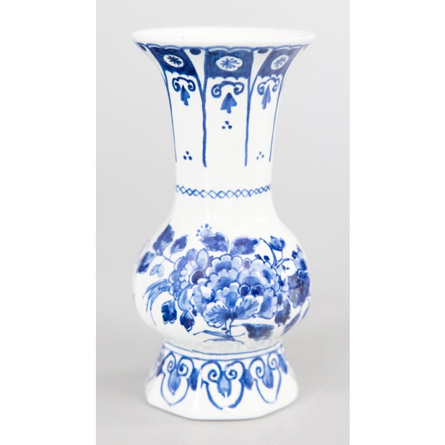 Petite Mid-Century Dutch Delft Faience Floral Vase For Sale In Houston - Image 6 of 6