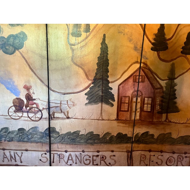 American Three Paneled Painted Screen by Artist Kevin Paulsen, Boston Baked Beans Delivered For Sale - Image 3 of 8