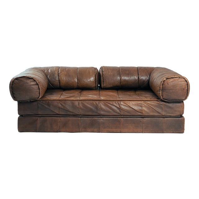 Vintage Leather Sofa, 1970s For Sale