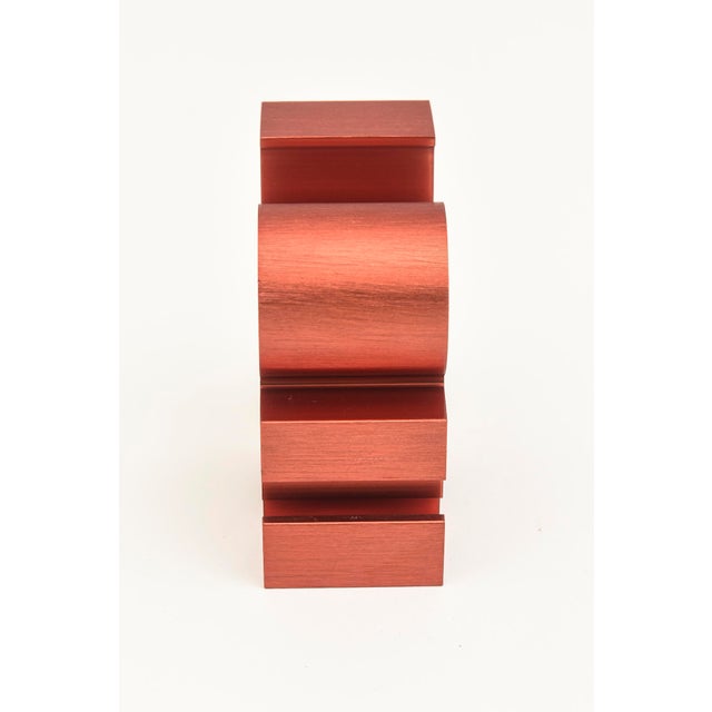 Red Vintage Robert Indiana Red Love Sculpture Brushed Aluminum Paperweight/ Desk Accessory For Sale - Image 8 of 9