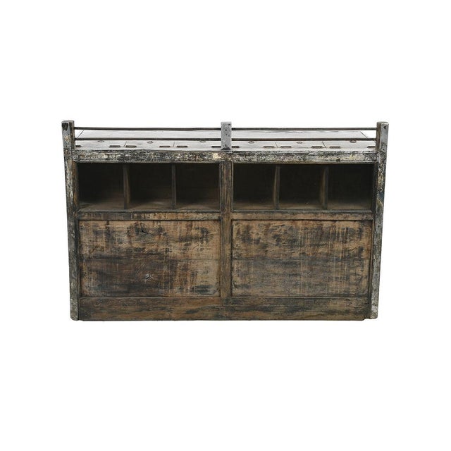 Wood and Zinc Tea Counter With 20 Drawers For Sale - Image 4 of 10