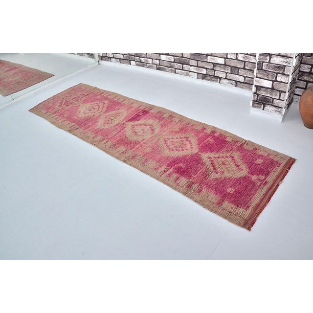 Burnt Orange Mid 20th Century Burnt Orange Wool Tribal Carpet For Sale - Image 8 of 11