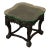 Antique Asian Ornate Carved Tabouret Side Table with Glass Top For Sale