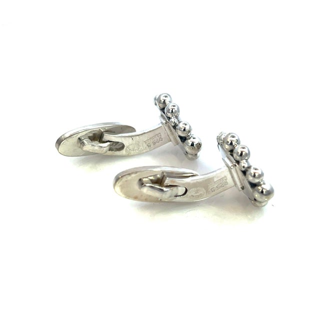 Late 20th Century Georg Jensen Estate Sterling Silver Cufflinks 16 Grams, A Pair For Sale In New York - Image 6 of 8