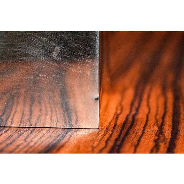 Gleaming Art Deco Engine Turned Striped Antique Sterling Silver Jewelry Trinket Desk Box For Sale - Image 13 of 15