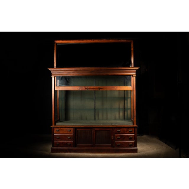 Massive Antique Mercantile Display Cabinet For Sale - Image 4 of 13