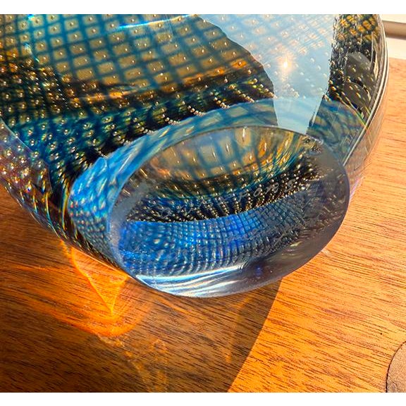 Orrefors Midcentury Vintage Glass Vase Sven Palmqvist Produced by Orrefors in Sweden Signed For Sale - Image 4 of 7
