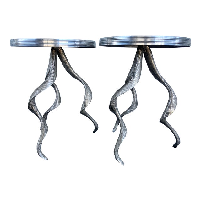 Pair of Arthur Court Gueridon Side Tables, Circa 1970s For Sale