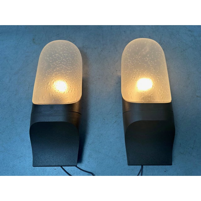 Vintage Frosted Glass Wall Lamp from Hans Popp, Set of 2 For Sale - Image 3 of 10