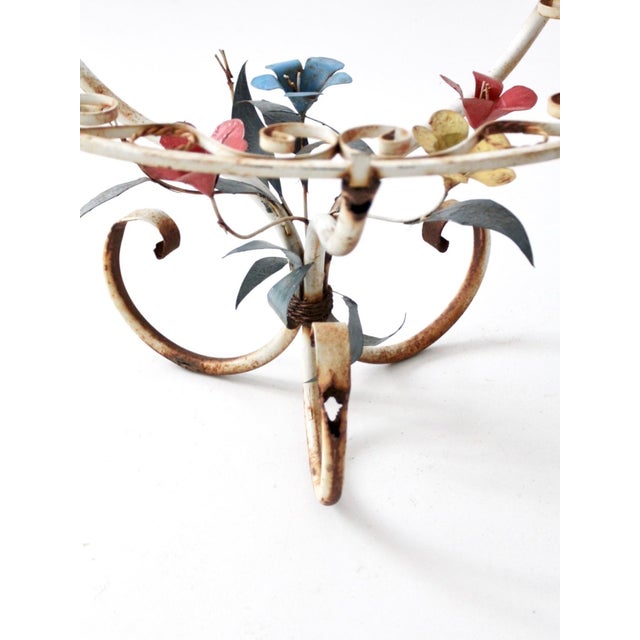 Metal Antique Wrought Iron Peacock Garden Furniture Collection of 4 For Sale - Image 7 of 12