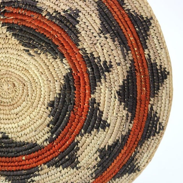 Red Vintage Southwest Native American Woven Reed Basket 20thC For Sale - Image 8 of 8