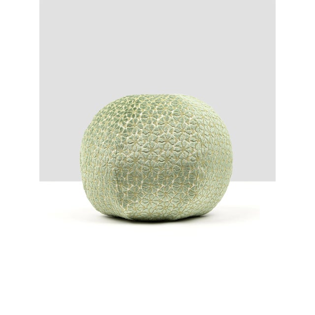 Contemporary The House Of Scalamandré Petal Velvet Circle Pillow In Meadow For Sale - Image 3 of 3
