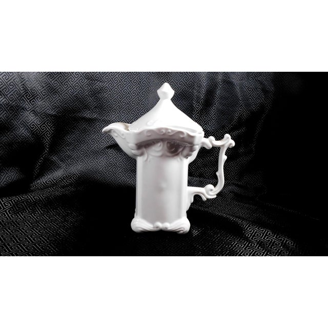 Shabby Chic 1980s Kaldun & Bogle White Coffee Pot, Sugar Bowl and Creamer Set- 3 Pieces For Sale - Image 3 of 16