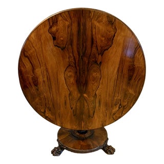 Antique William IV Circular Rosewood Dining Table, 1860s For Sale