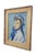 The American School Late 20th Century Thomas J Strickland Woman in Blue Bonnet Original Portrait Oil Painting 26", Framed For Sale - Image 3 of 12