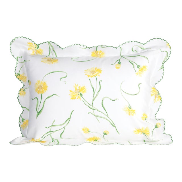 Blossoming Sham in Yellow in Standard For Sale