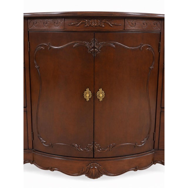 French Provincial 1980s Drexel Heritage French Provincial Louis XV Carved Fruitwood Chest of Drawers For Sale - Image 3 of 4