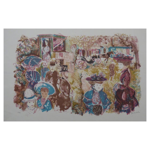 Emilio Grau-Sala, La Place Du Village, 1960, Original Lithograph For Sale