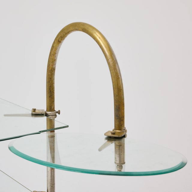 Vintage Art Nouveau Metal and Glass Patisserie Display Shelf, 1930s For Sale - Image 11 of 18