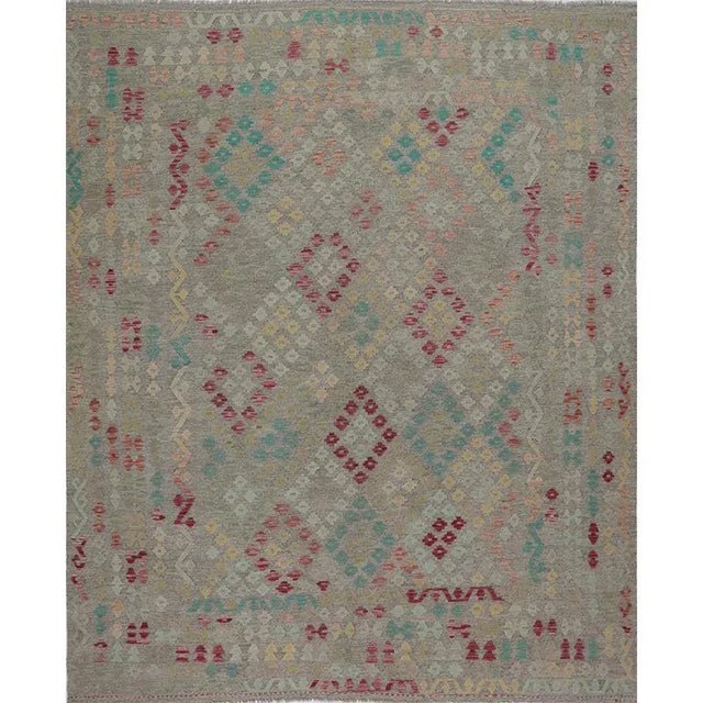 Traditional Handwoven Geometric Swedish Flatweave Rug-8'1" X 9'10" For Sale - Image 12 of 12