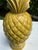 Vintage ceramic pineapple table lamp featuring a highly sculpted pineapple form with a rich mustard yellow glaze and fine...